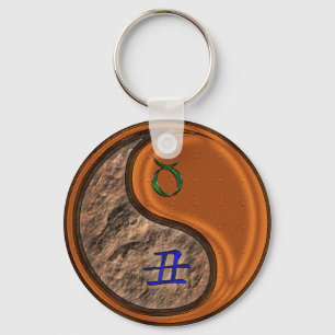 Stier en houtox sleutelhanger