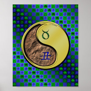 Stier en metalen os poster