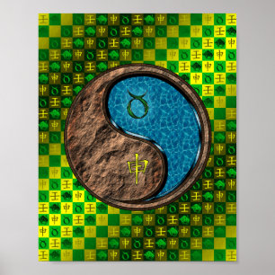 Stier en wateraap poster