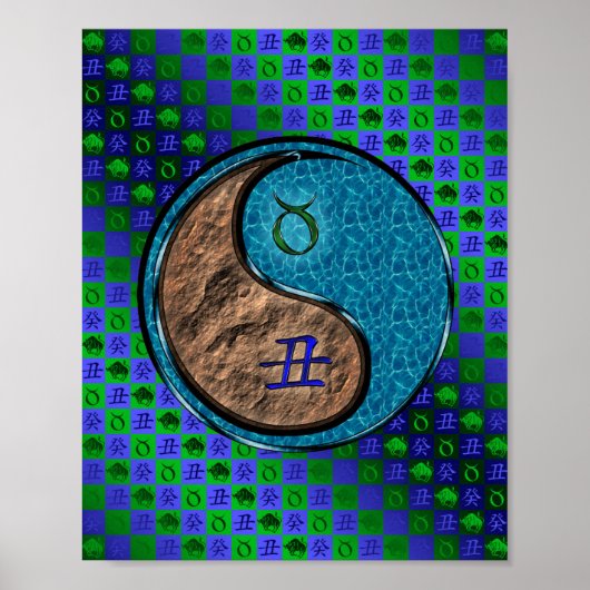 Stier en wateros poster (Voorkant)