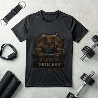 Stier Gym Motivatie T-Shirt | Focus op het Proces