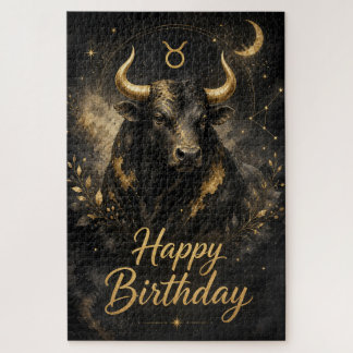 Stier Happy Birthday Sternzeichen Design Legpuzzel