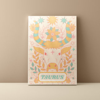 Stier Hemelse Dierenriem Pastel Dromen Muur Kunste Canvas Afdruk