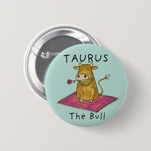 Stier het sterrenbeeld Stier Ronde Button 5,7 Cm (Voorkant /achterkant)