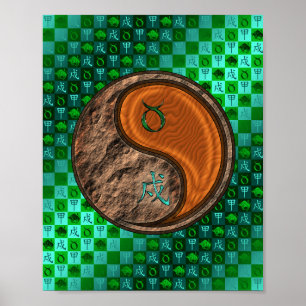 Stier & Hout Hond Poster