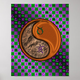 Stier & Hout zwijn Poster