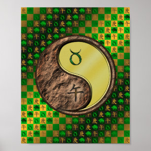 Stier & Metaal Paard Poster