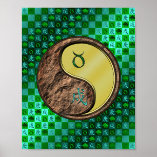 Stier & Metalen Hond Poster