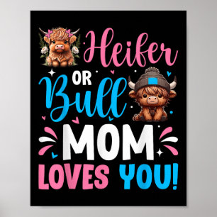 Stier of vaars geslacht onthullen Highland Koe Mom Poster