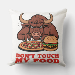 Stier Raak Mijn Eten Niet Grappige Zodiac Grafiek Kussen