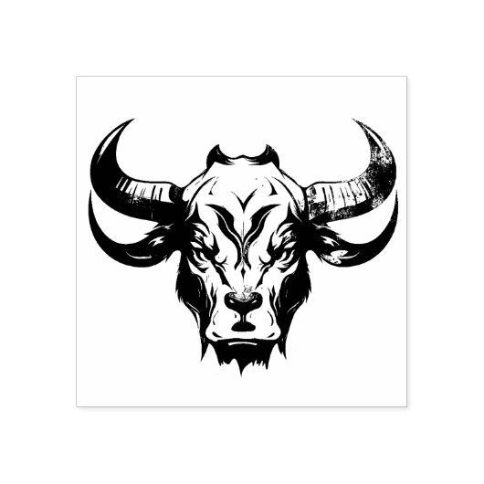  stier 	rubberstempel (Afrduk)