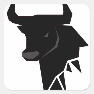 Stier Silhouet Dierenriem Vierkante Sticker