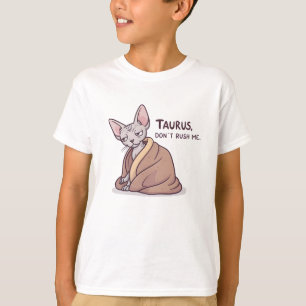 Stier Sphynx Kat Kalm Zodiac Houding Kunst T-shirt