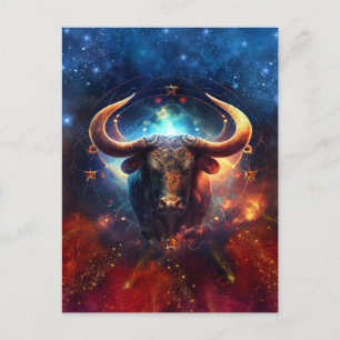 Stier Sterrenbeeld Aquarelontwerp Briefkaart