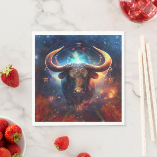 Stier Sterrenbeeld Aquarelontwerp Servet