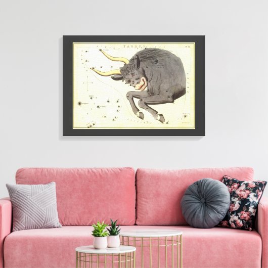 Stier Stier, sterrenbeeld Urania's Mirror Canvas Afdruk (Insitu (Woonkamer))