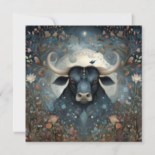 Stier Stier Zodiac Astrologie Mystieke Verjaardag Kaart