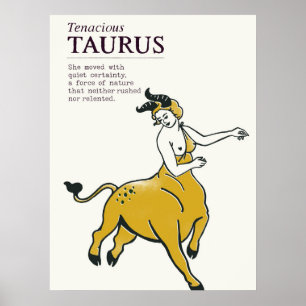 Stier Stier Zodiac Teken Boho Chic Astrologie Post Poster