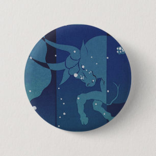 Stier Stierbeeld Vintage Zodiac Astrologie Ronde Button 5,7 Cm