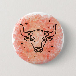Stier teken ronde button 5,7 cm