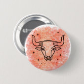 Stier teken ronde button 5,7 cm (Voorkant /achterkant)