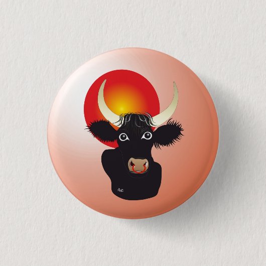 Stier Tierkreiszeichen Button (Voorkant)