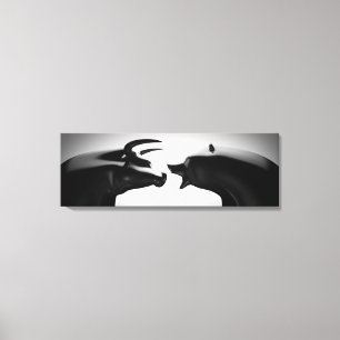 Stier versus Zwart-wit Beer Canvas Afdruk