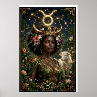 Stier Zodiac Afrikaanse Koningin Poster