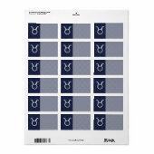 Stier Zodiac Decor Navy Blauwe Koolstofvezelprint Etiket (Full Sheet)