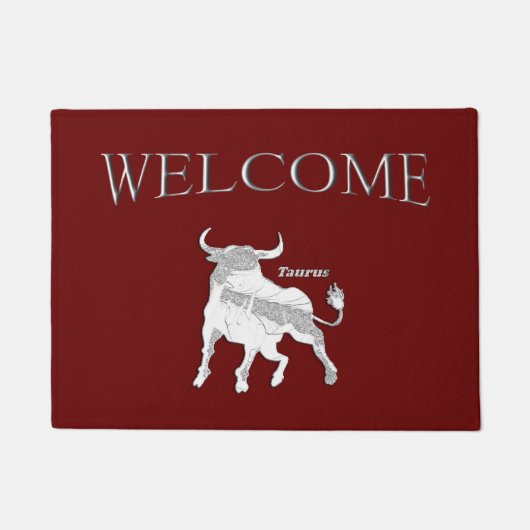 Stier Zodiac Maroon Deurmat (Voorkant)