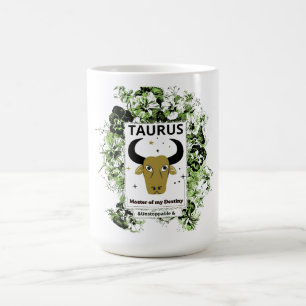 Stier Zodiac Meester van het Lot Bloemrijke Kunst Koffiemok
