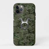 Stier Zodiac Symbool op Groene Camo Case-Mate iPhone Case (Achterkant)