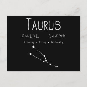Stier Zodiac-teken Constellatie Astrologie Cadeau Briefkaart
