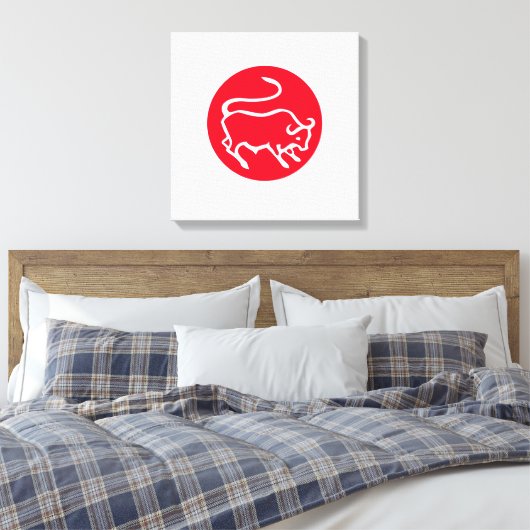 Stier Zodiac teken Moderne minimalistische vlakte Canvas Afdruk (Insitu (Slaapkamer))
