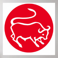Stier Zodiac teken Moderne minimalistische vlakte