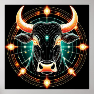 ♉ Stier Zodiacdecoratie voor Astrologie Kamerstijl Poster