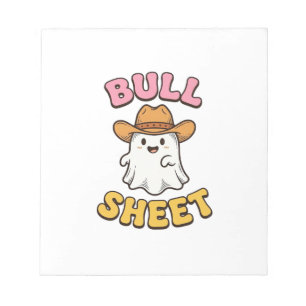 Stierblad Cute Ghost Cowboy Vintage Funny T-Shirt Notitieblok