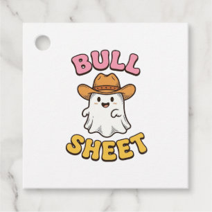 Stierblad Schattig Spook Cowboy Vintage Grappig T- Bedankjes Labels
