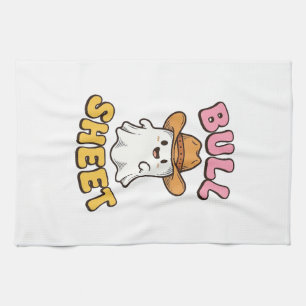 Stierblad Schattig Spook Cowboy Vintage Grappig T- Theedoek