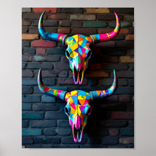 Stieren schedels poster