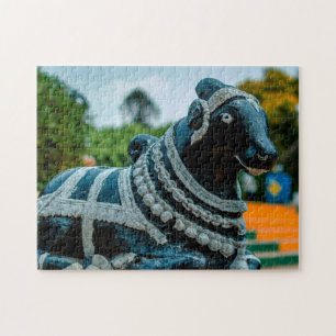 Stierenbeeld Nandi Park India. Legpuzzel
