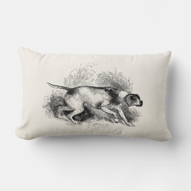  stierenjager Hond 1800s Kussen (Voorkant)