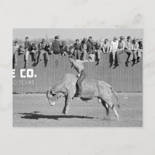 Stierenrijder op rodeo, 1940 briefkaart