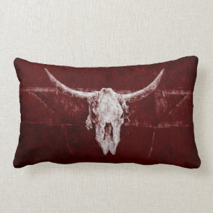 Stierenskelet Western Country Bourgogne Rood Oud R Kussen