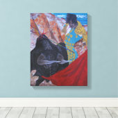 Stierenvechten Canvas Afdruk (Insitu (Houten vloer))