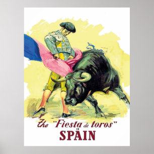 Stierenvechten met matador, fiesta de toros, Spanj Poster