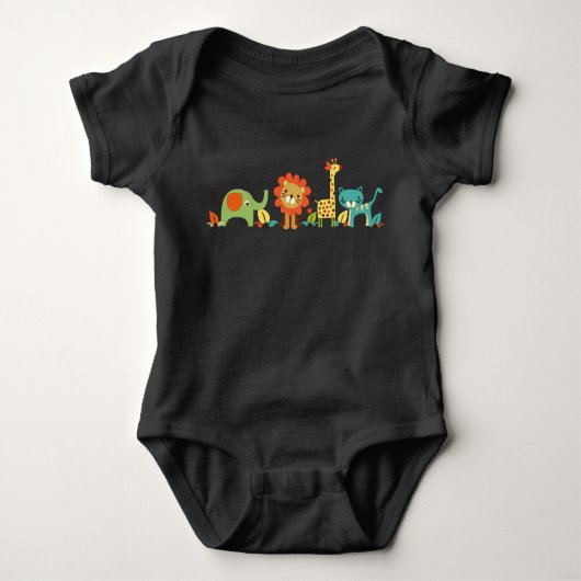 Stierenvee tast Giraffe elphant Boy Romper (Voorkant)