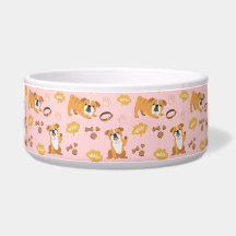 Stierhond Thema Patroon (Roze) Keramische Kom voor