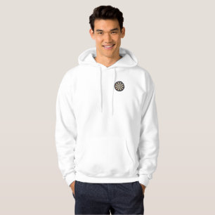 stiert ogen op een dartboard; hoodie