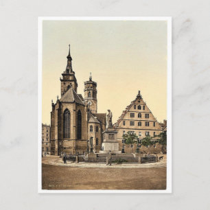 Stiftkirche, Stuttgart, Wurtemburg, Duitsland zeld Briefkaart
